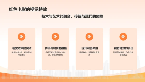 橙色渐变民族精神电影PPT模板