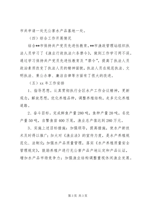 市渔业工作年终总结及明年工作安排.docx