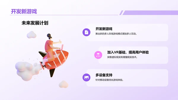 紫色创意炫酷游戏行业年终总结PPT模板