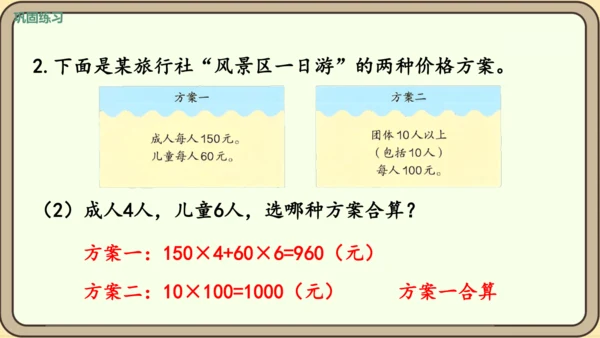 新人教版数学四年级下册1.6  解决问题课件