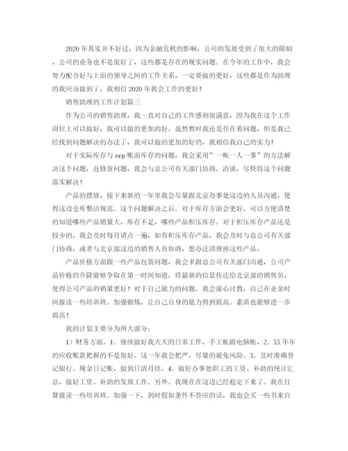 精编之销售助理的工作计划范文2.docx