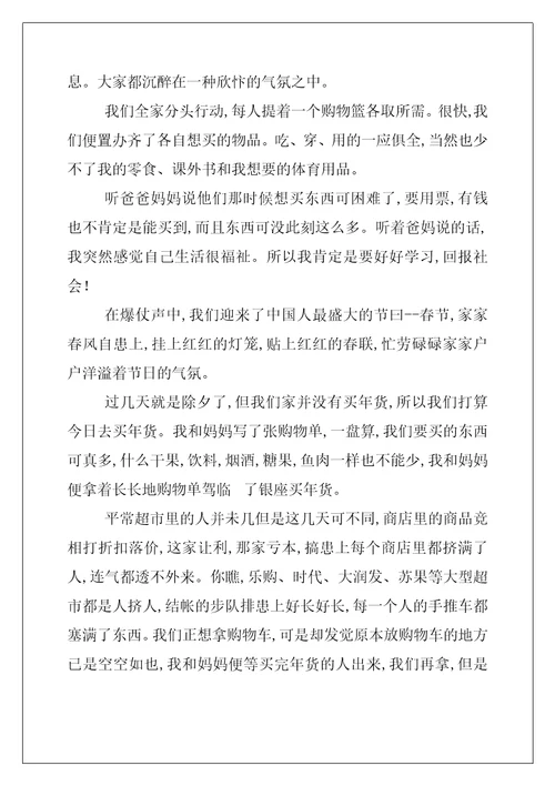 2022年买年货作文450字