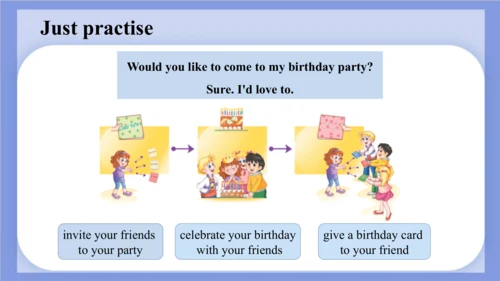 Unit 3  Would you like to come to my birthday part
