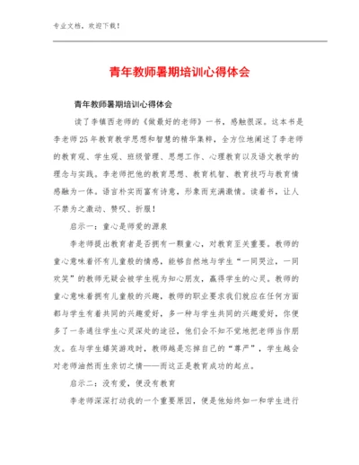 2024年青年教师暑期培训心得体会优选例文25篇文档选编.docx