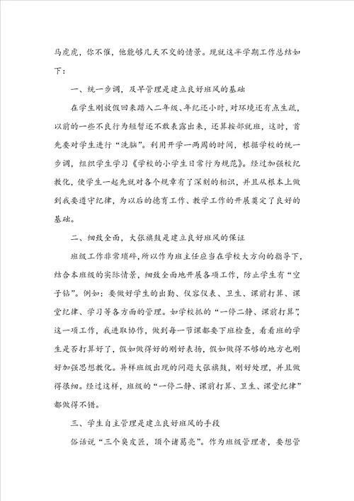 有关二年级班主任评价