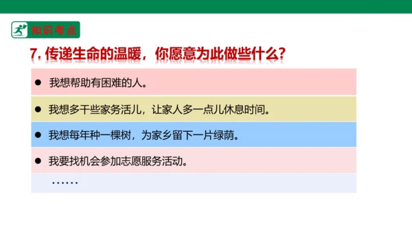 新课标七上第四单元生命的思考复习课件2023