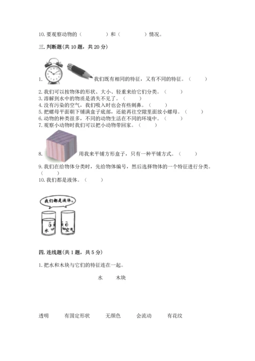 教科版一年级下册科学期末测试卷附答案（考试直接用）.docx