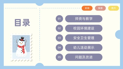 卡通风创意邮票可爱幼儿园工作汇报PPT模板
