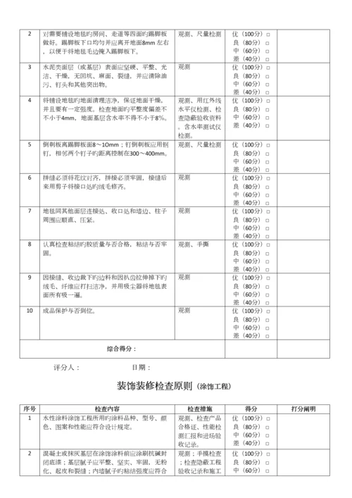 装饰装修工程各分项检查标准.docx