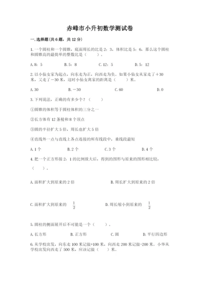 赤峰市小升初数学测试卷及参考答案一套.docx