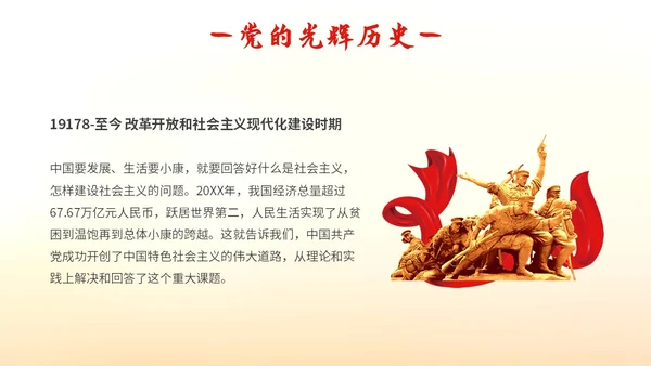 时尚大气峥嵘岁月光辉历程七一建党节向伟大的党献礼PPT模板