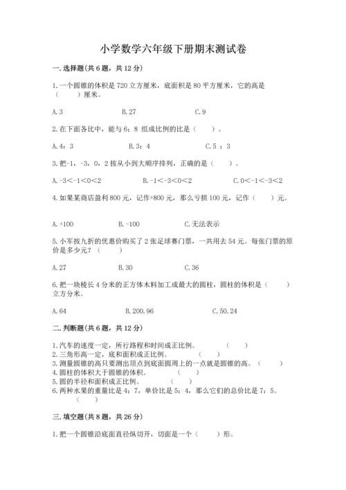 小学数学六年级下册期末测试卷（考点梳理）.docx