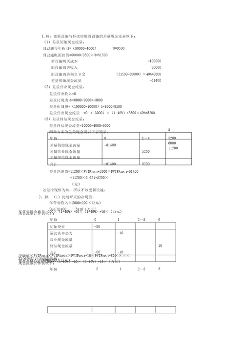 财务管理第三版课后题答案