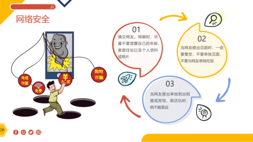 卡通插画风全国中小学生安全教育日主题班会PPT模板全国中小学安全教育日