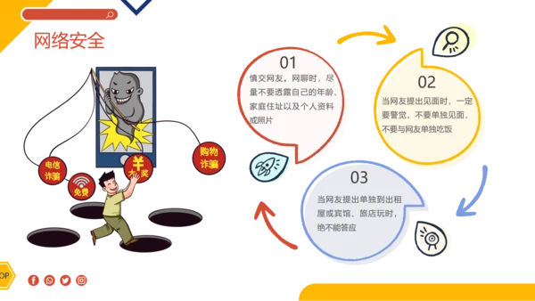 卡通插画风全国中小学生安全教育日主题班会PPT模板全国中小学安全教育日