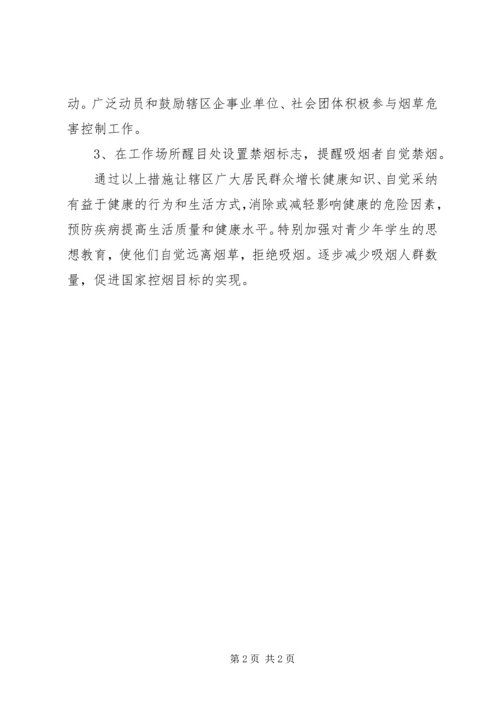 社区控烟的工作计划.docx