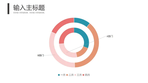 清新简约圆环图图表合集PPT模板