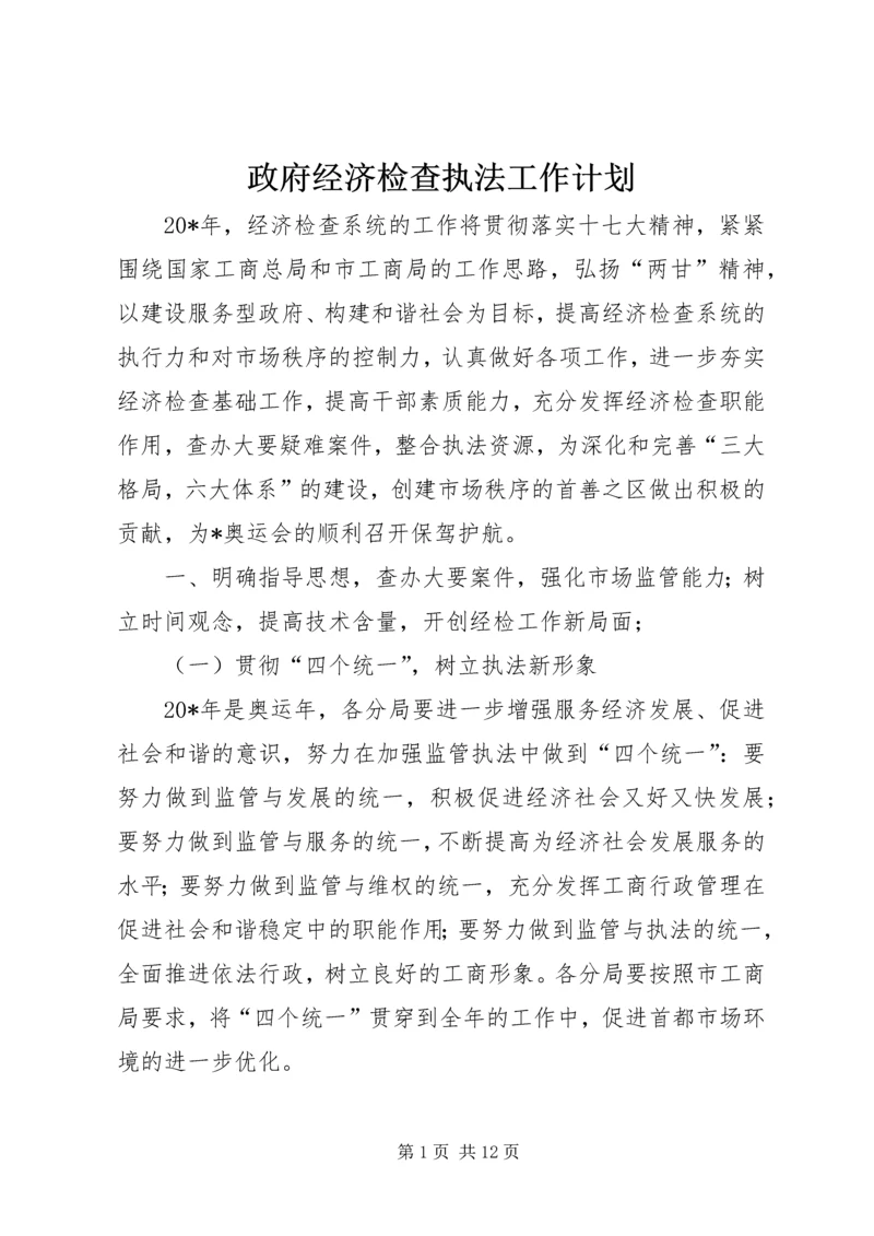 政府经济检查执法工作计划.docx