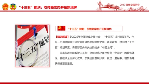 党政大气关注民生聚焦两会党课培训PPT