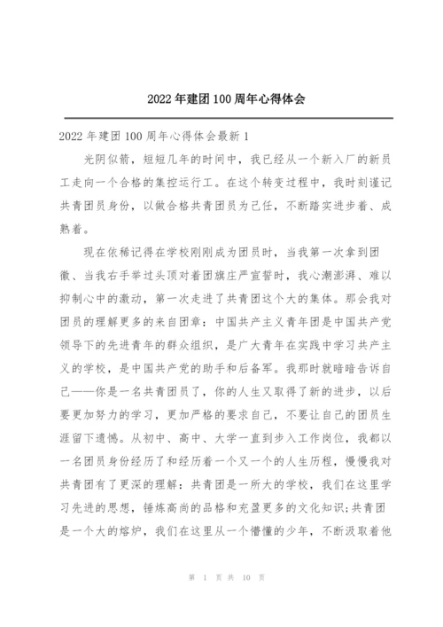 2022年建团100周年心得体会.docx