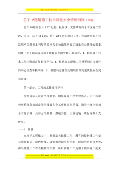 隧洞施工质量安全管理.docx