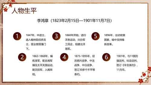 清代清朝名臣李鸿章PPT模板