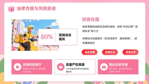 粉色插画风七夕促销浪漫狂欢购营销方案PPT模板
