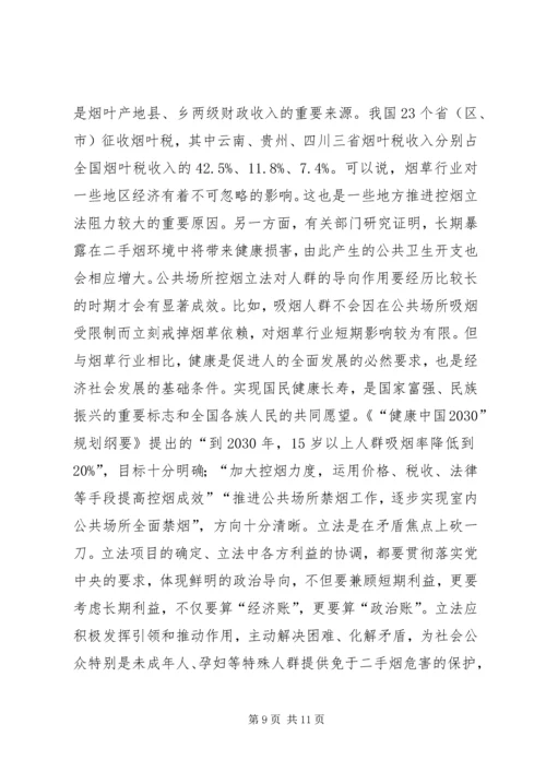 公共场所控烟立法思考.docx