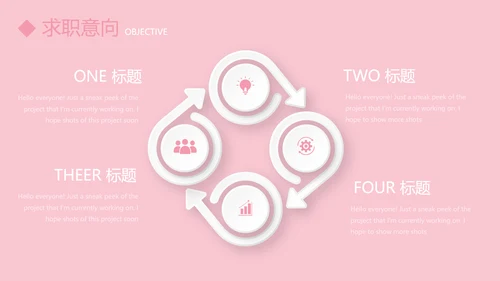 粉色小清新护士个人简历动态PPT模板