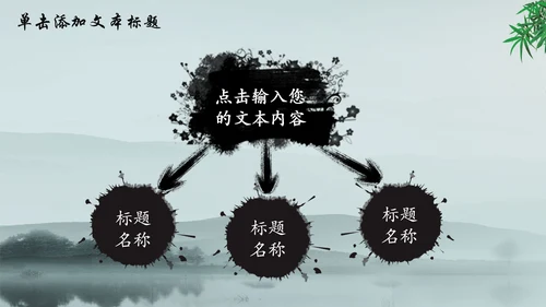 唯美水墨竹子中国风动态PPT模板