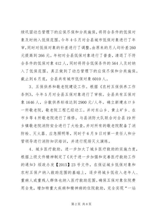 乡镇民政局上半年工作总结及下半年工作计划.docx