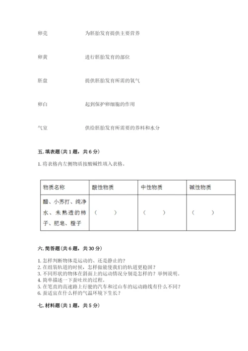教科版科学三年级下册 期末测试卷附参考答案【预热题】.docx