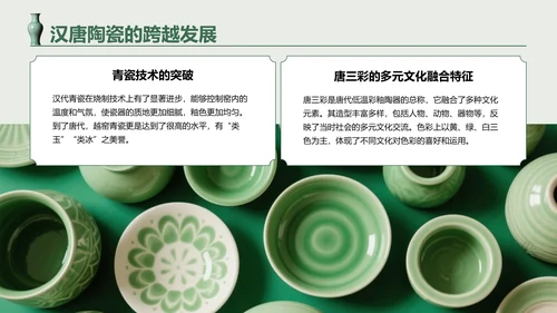 绿色国风中国陶瓷艺术赏析PPT模板