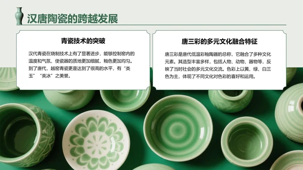 绿色国风中国陶瓷艺术赏析PPT模板