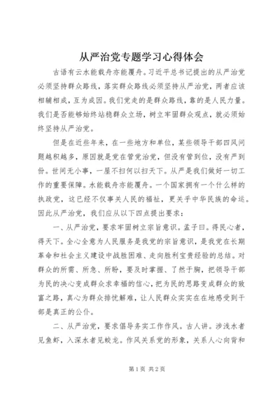 从严治党专题学习心得体会.docx