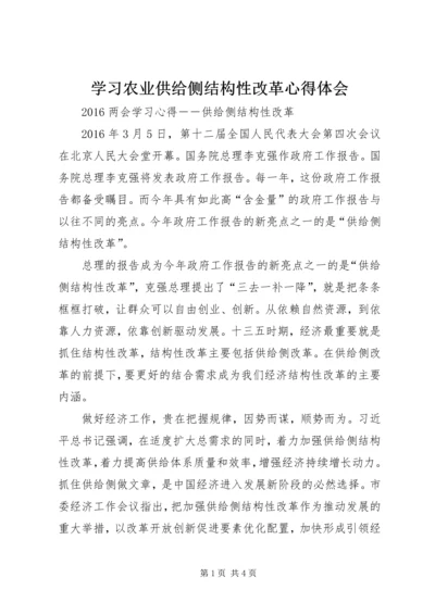 学习农业供给侧结构性改革心得体会 (5).docx