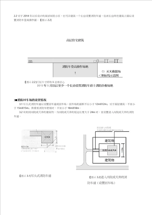 居民小区消防车通道划线标识图示