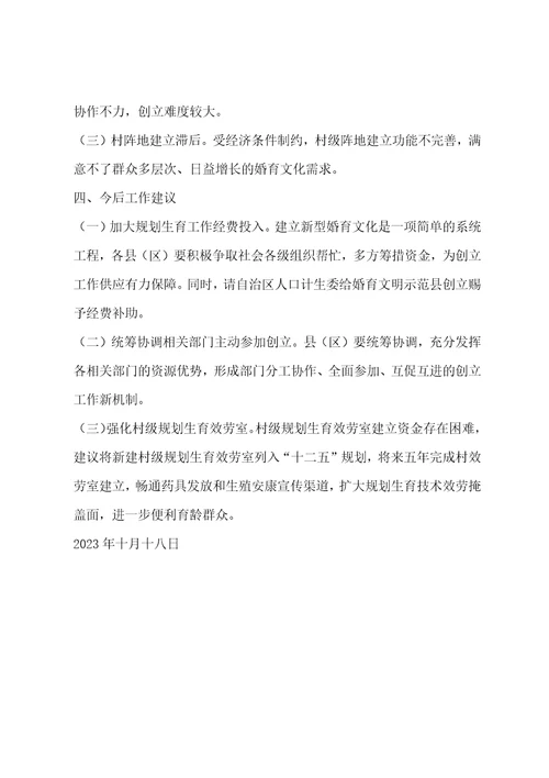 婚育文明县区创建评估报告
