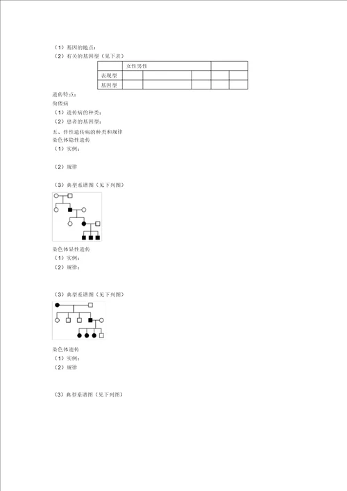 2022届高考生物一轮复习第五单元基因在染色体上和伴性遗传学案