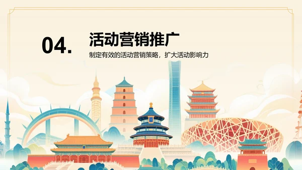 橙色国潮风文化深度游计划：历史与人文结合体验PPT模板