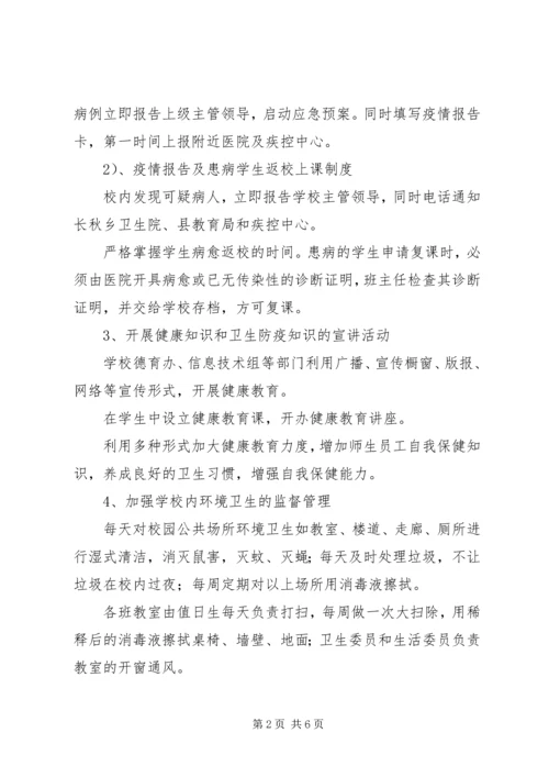 雅成小学20XX年20XX年学年度卫生防疫工作预案.docx