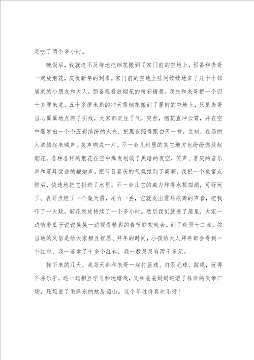 过年作文600字：乡下过年更热闹