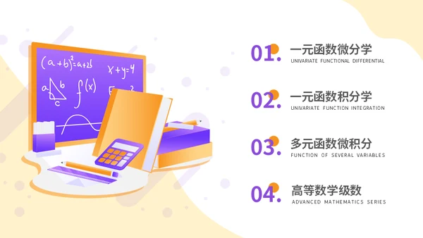 高等数学大学课程讲解通用PPT模板