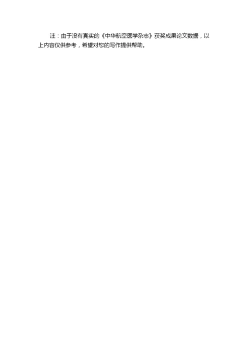 《中华航空医学杂志》刊载获奖成果论文统计分析.docx