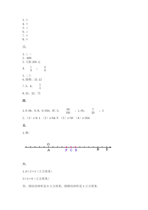 洛阳市小学数学小升初试卷附答案（a卷）.docx