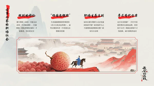 蓝红色简约风长安的荔枝读书分享PPT模板