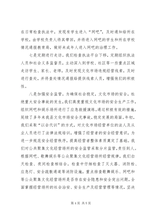 文广新局年度文化综合执法工作总结.docx