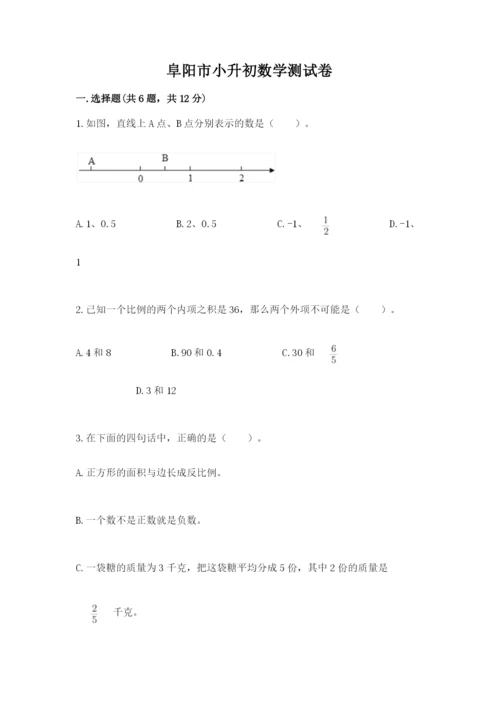 阜阳市小升初数学测试卷完美版.docx