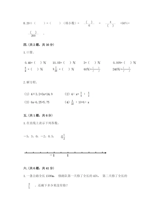 小学毕业班数学检测卷及参考答案【能力提升】.docx