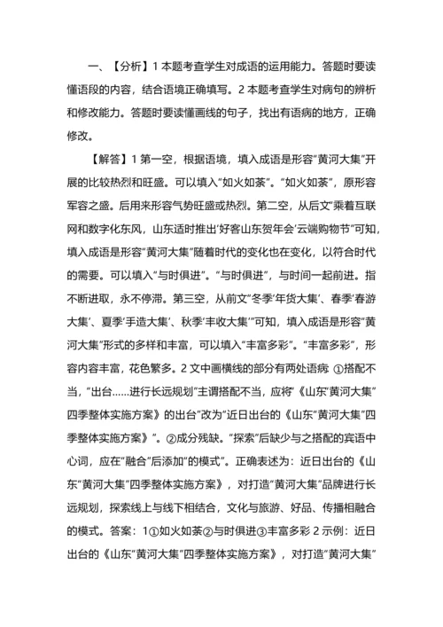 高考语文二轮复习新高考题型语用题专练.docx